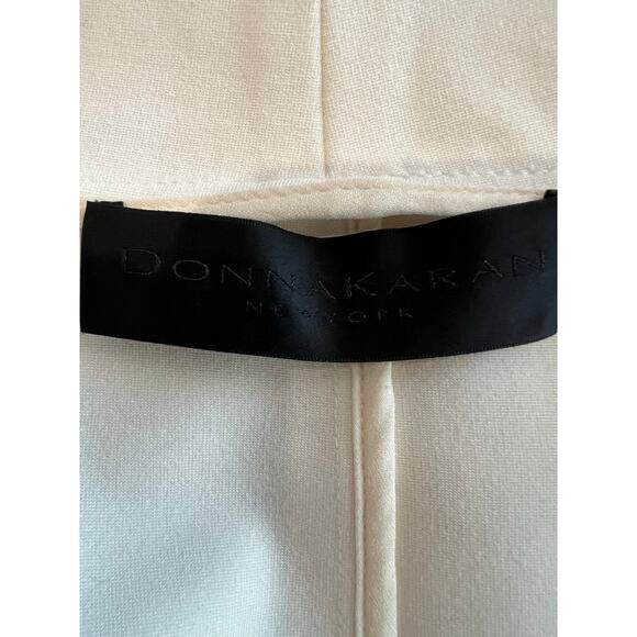 Donna Karan White Draped Collar Asymmetrical Jacket Blazer Women’s Small - Picture 10 of 10